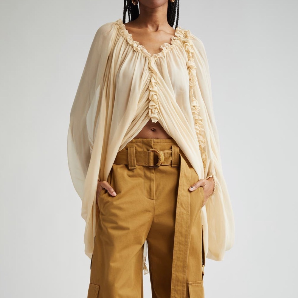 $1,750 ZIMMERMANN Illuminate Draped Blouse NWT SZ small - Picture 5 of 7